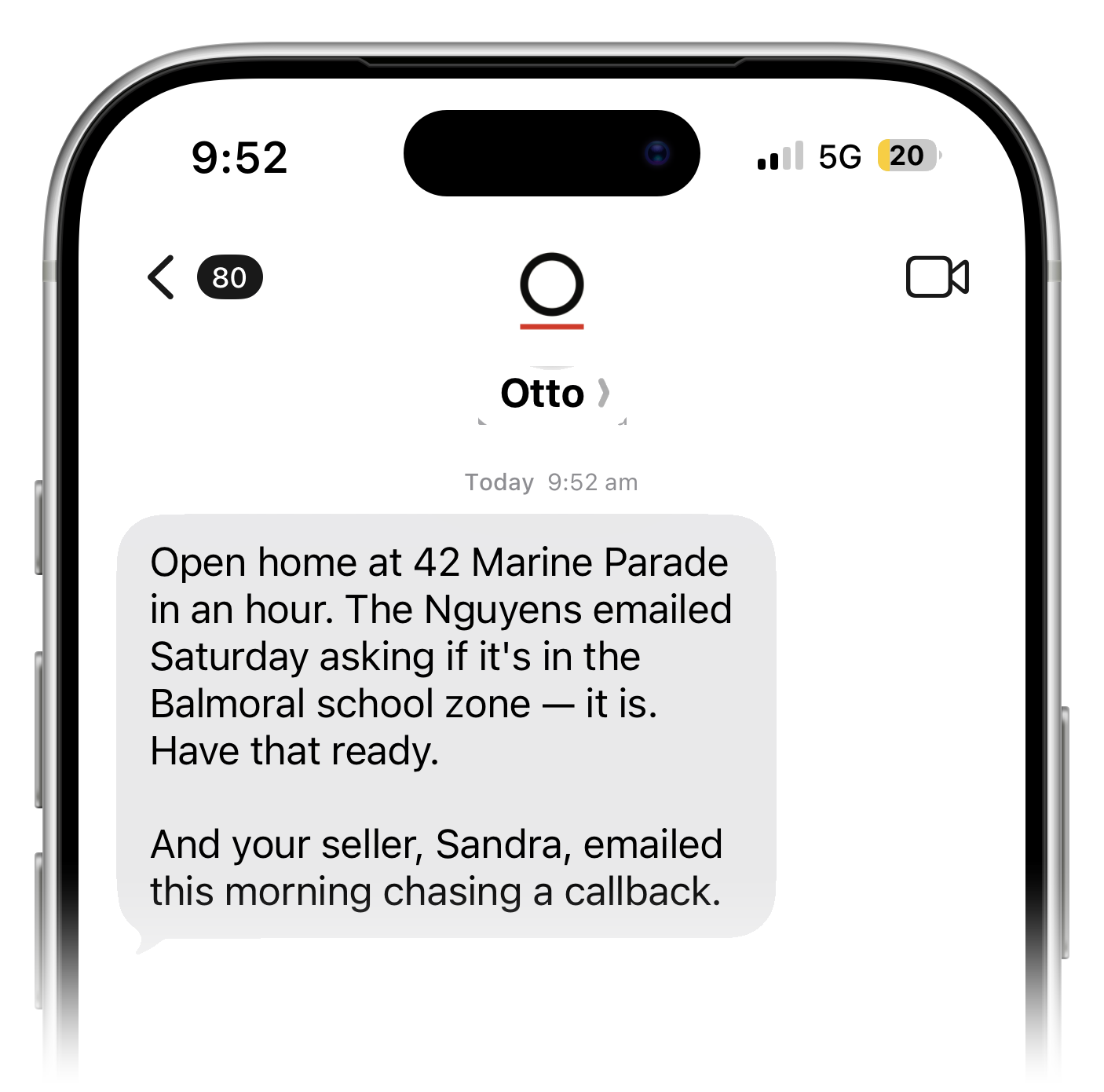 Otto texting a real estate example